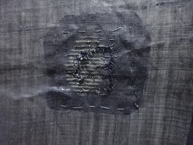  アンティーク　本場宮古上布　荒波模様織出し着物(材料)